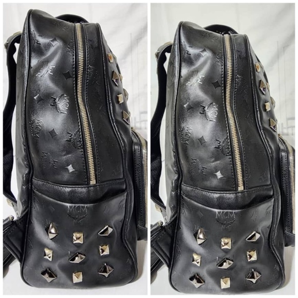 Authentic MCM Honshu Tantris Studded Backpack Black - Picture 14 of 16